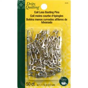 Dritz Quilting Coil-Less Curved Safety Pins 50/Pkg - Size 1