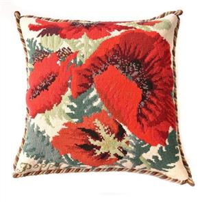 Elizabeth Bradley  Tapestry Kit - Red Poppy (Cream Background)