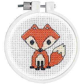 Janlynn  Kid Stitch Mini Counted Cross Stitch Kit 3" Round - Fox