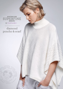 Patons Diamond Poncho & Scarf - Knitting Pattern / Kit