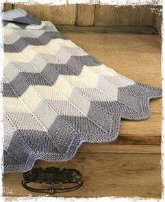 The Kiwi Stitch & Knit Co Chevron Blanket for Baby - Three Colour - Pattern / Kit