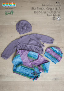 Sesia Knitting Pattern K451 - Crossover Jacket and Hat