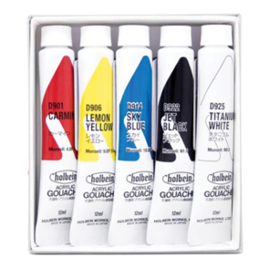 Holbein Acrylic Gouache Mixing Set of 5x12ml (D991)