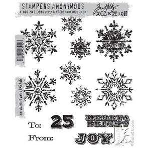 Stampers Anonymous Tim Holtz Cling Stamps 7"x8.5" Mini Weathered Winter