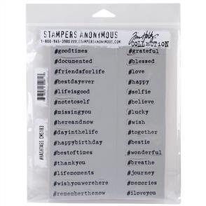 Stampers Anonymous Tim Holtz Stamp Set - # Hashtags - 30 Stamps