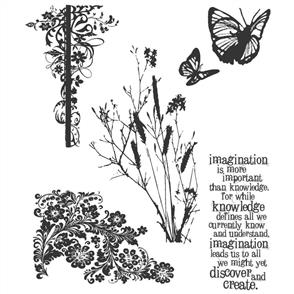 Stampers Anonymous Tim Holtz Stamp Set - Nature's Discovery - 5pc