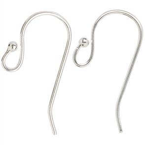 Cousin Plated Silver Elegance Metal Findings - Ball Hook Wires 10/Pkg
