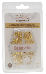 The Beadsmith Memory Wire End Cap Assortment - Gold-plated