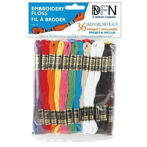 Janlynn Cotton Embroidery Floss Pack 8.7yd 36/Pkg - Primary Colours