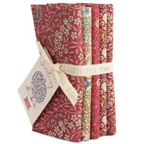 Tilda Sanctuary - Fat Quarter 1/4 Bundle, Maroon/ Rhubarb - 5 pack