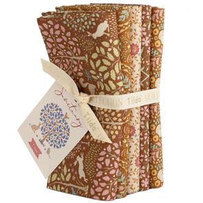 Tilda Sanctuary - Fat Quarter 1/4 Bundle, Caramel/Ochre - 5 pack