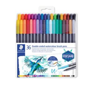 Staedtler Marsgraphic Duo Double Ended Fibre-Tip Brush Pens - Assorted 36