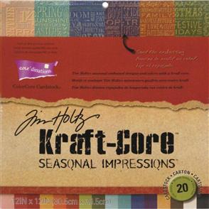 Idea-Ology Tim Holtz Kraft-Core Sheets - Seasonal Impressions