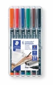 Staedtler Lumocolor Permanent Medium - Wallet Of 6 Assorted Colours