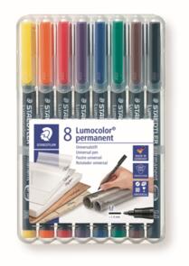 Staedtler Lumocolor Permanent Medium - Wallet Of 8 Assorted Colours