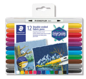 Staedtler Double-Ended Fabric Markers Box Of 12 Assorted Colours