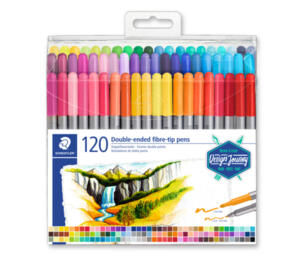 Staedtler Twin-Tip Double Ended Fibre-Tib Pens Box Of 120 Assorted Colours
