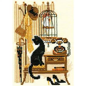 Riolis  Cat with Telephone - Cross Stitch Kit