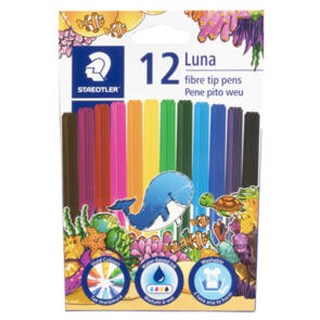 Staedtler Luna 327 Fibre-Tip Pen - Asst 12'S