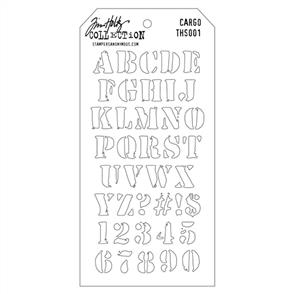 Stampers Anonymous Tim Holtz Layering Stencil - Cargo - Alphabet