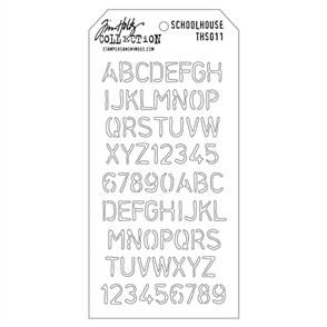 Stampers Anonymous Tim Holtz Layering Stencil - Schoolhouse Alphabet