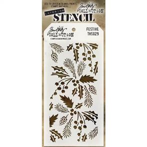 Stampers Anonymous Tim Holtz Layering Stencil - Festive