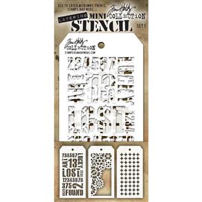 Stampers Anonymous Tim Holtz 3/pk Mini Layering Stencils - Set 1