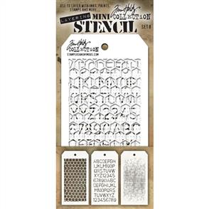 Stampers Anonymous Tim Holtz 3/pk Mini Layering Stencils - Set 8