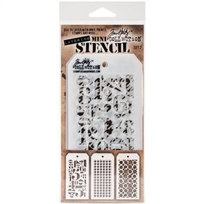 Stampers Anonymous Tim Holtz 3/pk Mini Layering Stencils - Set 7