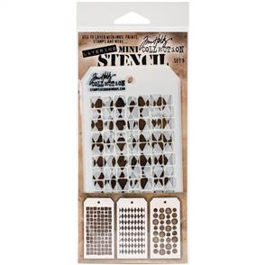 Stampers Anonymous Tim Holtz 3/pk Mini Layering Stencils - Set 9