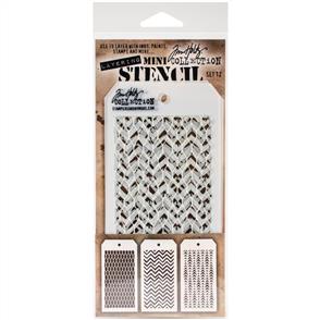 Stampers Anonymous Tim Holtz 3/pk Mini Layering Stencils - Set 12