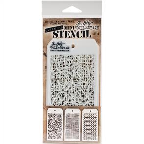 Stampers Anonymous Tim Holtz 3/pk Mini Layering Stencils - Set 14