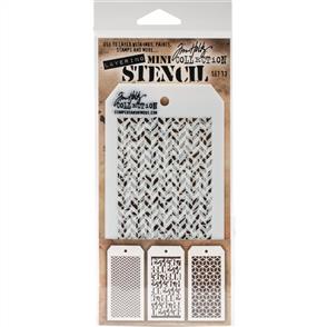 Stampers Anonymous Tim Holtz 3/pk Mini Layering Stencils - Set 13
