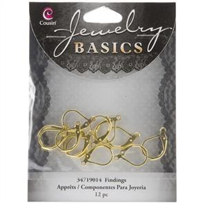 Cousin Jewelry Basics Metal Findings 12/Pkg - Gold Lever Earrings