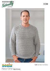 Naturally Knitting Pattern - N1588 - Easy Stitch Family Sweater