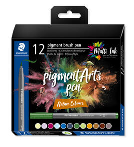 Staedtler Pigment Brush Pen Nature Colour 12Pc