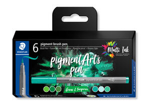 Staedtler Pigment Brush Pen Greens&Turquoises