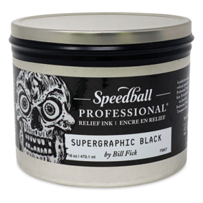 Speedball Professional Relief Ink 16oz Supergraphic Black (473ml) tin