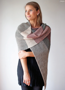Alpaca Yarns 2404 - 3 Colour Wrap - Knitting Pattern / Kit
