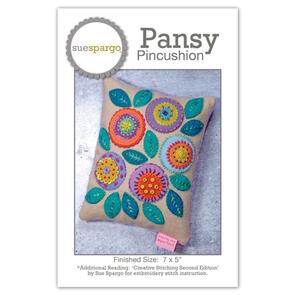 Sue Spargo Pansy Pincushion Pattern