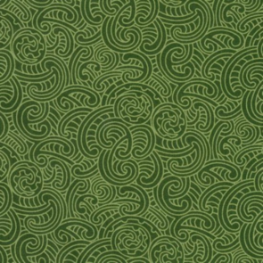 Nutex Kiwiana Fabric - Ponga Koru- Green