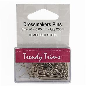 Trendy Trims  Dressmakers Pins size 26 x .065mm (25gm pkg)