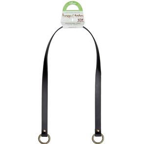 Clover  36-Inch Flat Style Leather Bag Strap, Black