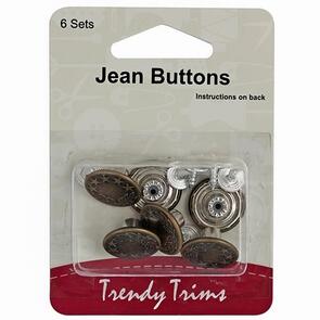 Trendy Trims  Jean Buttons 6/Pkg