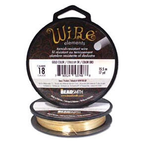 The Beadsmith 18 Gauge - Gold Plated Wire, 15.5m (17yd)