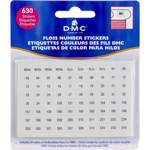 DMC  Floss Number Stickers - 630 Stickers