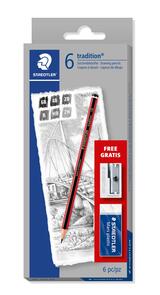 Staedtler Tradition Sketching Set Of 6 Plus Accessories