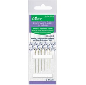Clover  Embroidery Needles for Smocking-6/Pkg