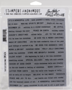 Stampers Anonymous Tim Holtz Cling Stamps 7"X8.5" Tiny Text Christmas