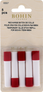 Bohin Temporary Glue Sticks for Fabric 5 Pack Refill